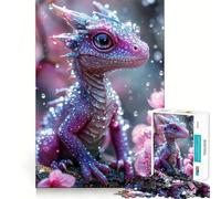 Puzzle difficile con drago rosa tenue per adulti, 1000 pezzi, gioco stimolante per la mente, svago delicato, taglio preciso, regalo memorabile (38x52cm)