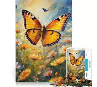 Puzzle difficile con farfalla arancione per adulti, 1000 pezzi, gioco intelligente da fare a casa, divertente da assemblare, regalo festivo (38x52cm)