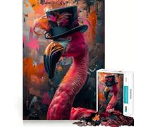 Puzzle difficile con fenicottero al neon per adulti, 1000 pezzi, gioco di logica, per momenti di relax, taglio liscio, regalo di alta qualità (50x75cm)