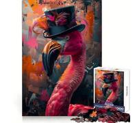 Puzzle difficile con fenicottero al neon per adulti, 1000 pezzi, gioco di logica, per momenti di relax, taglio liscio, regalo di alta qualità (50x75cm)