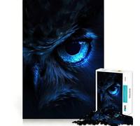 Puzzle difficile con gufo dagli occhi blu per adulti, 1000 pezzi, gioco intelligente da fare a casa, divertente da assemblare, regalo festivo (38x52cm)