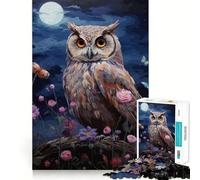 Puzzle difficile con gufo e soggetto naturalistico per adulti, 1000 pezzi, stimola la memoria, gioco rilassante, taglio di alta qualità, regalo perfetto (38x52cm)