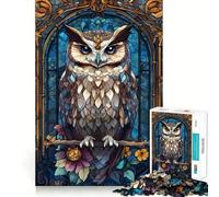 Puzzle difficile con gufo per adulti, 1000 pezzi, memory foam, facile da assemblare, per il tempo libero, regalo artistico (38x52cm)