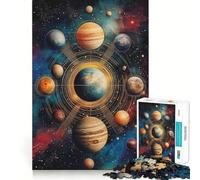 Puzzle difficile con immagine del sistema solare per adulti, 1000 pezzi, gioco di logica, attività domestica, taglio netto, regalo adorabile (38x52cm)