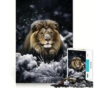 Puzzle difficile con leone delle nevi per adulti, 1000 pezzi, migliora la memoria, rilassa la mente, bordi netti, elegante regalo (38x52cm)