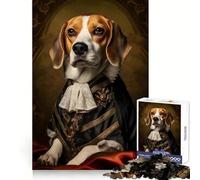 Puzzle difficile con motivo Beagle barocco per adulti, 1000 pezzi, sfida intelligente, svago, evasione, lucchetto fine, regalo premuroso (50x75cm)