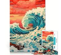 Puzzle difficile con motivo onde oceaniche per adulti, 1000 pezzi, stimola la memoria, gioco rilassante, taglio di alta qualità, regalo perfetto (38x52cm)