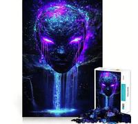 Puzzle difficile con occhi alieni viola per adulti, 1000 pezzi, gioco intelligente da fare a casa, divertente da assemblare, regalo festivo (38x26cm)