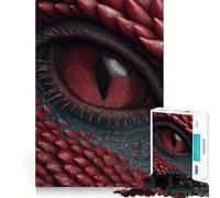 Puzzle difficile con occhio di drago rosso per adulti, 1000 pezzi, rompicapo rilassante, arte da assemblare, regalo speciale (50x75cm)