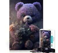 Puzzle difficile con orsacchiotto sinistro per adulti, 1000 pezzi, rievoca, migliora, delicato, rilassante, dai tagli nitidi, 38x52cm