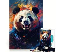 Puzzle difficile con panda colorato per adulti, 1000 pezzi, memory foam, facile da assemblare, per il tempo libero, regalo artistico (50x75cm)