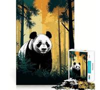 Puzzle difficile con panda e animali della foresta per adulti, 1000 pezzi, gioco di logica semplice e divertente, taglio di precisione, regalo di Natale (50x75cm)