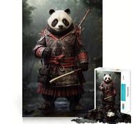 Puzzle difficile con panda samurai per adulti, 1000 pezzi, gioco di logica e abilità per tutta la famiglia, taglio preciso, oggetto da collezione (38x26cm)