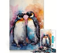 Puzzle difficile con pinguini romantici per adulti, 1000 pezzi, gioco di intelletto, momento di relax, taglio di qualità, (50x75cm)