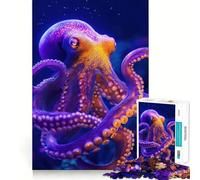Puzzle difficile con polpo viola e arancione per adulti, 1000 pezzi, gioco di logica semplice e divertente, taglio di precisione, regalo di Natale (50x75cm)