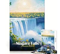 Puzzle difficile con poster delle Cascate del Niagara per adulti,1000 pezzi,stimola la memoria,ideale per il relax e il tempo libero,con bordi nitidi,perfetto come regalo di Natale (38x52cm)
