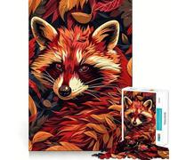 Puzzle difficile con procione rosso per adulti, 1000 pezzi, giocattolo stimolante per la mente, ideale per momenti di relax, taglio di qualità, (50x75cm)