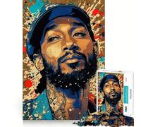 Puzzle difficile con ritratto di Nipsey Hussle per adulti, 1000 pezzi, memory foam, facile da assemblare, immagine per il tempo libero, regalo artistico (38x52cm)