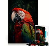 Puzzle difficile con ritratto di pappagallo per adulti, 1000 pezzi, gioco di logica stimolante, ideale per momenti di condivisione, bordi trasparenti, regalo perfetto (38x52cm)