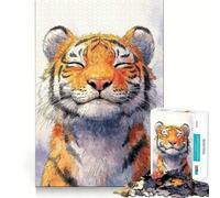 Puzzle difficile con ritratto di tigre sorridente per adulti, 1000 pezzi, gioco di logica, attività domestica, taglio netto, regalo adorabile (50x75cm)