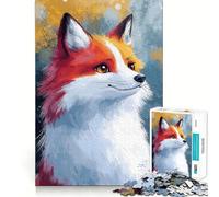 Puzzle difficile con ritratto di volpe rossa per adulti, 1000 pezzi, migliora la memoria, rilassa la mente, bordi netti, elegante regalo (38x26cm)