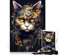 Puzzle difficile con robot gatto per adulti, 1000 pezzi, gioco di logica fine, divertente e rilassante, bordi puliti, regalo premuroso (38x52cm)