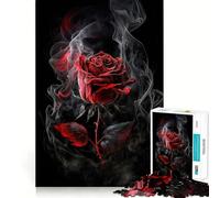 Puzzle difficile con rosa rossa per adulti, 1000 pezzi, gioco di logica e abilità per tutta la famiglia, taglio preciso, oggetto da collezione (50x75cm)