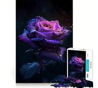 Puzzle difficile con rosa viola per adulti, 1000 pezzi, gioco intelligente da fare a casa, divertente da assemblare, regalo festivo (50x75cm)