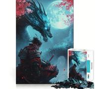 Puzzle difficile con samurai e draghi per adulti, 1000 pezzi, stimola la memoria, favorisce la calma, taglio liscio, classico regalo (38x26cm)