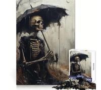 Puzzle difficile con scheletro sotto la pioggia per adulti, 1000 pezzi, gioco di logica, attività domestica, taglio netto, regalo adorabile (38x52cm)