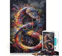 Puzzle difficile con serpente dipinto, 1000 pezzi, gioco stimolante per la mente, ideale per il tempo libero, con tagli precisi e un regalo memorabile (50x75cm)