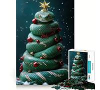 Puzzle difficile con serpente e albero di Natale per adulti, 1000 pezzi, migliora la memoria, rilassa la mente, bordi netti, regalo elegante (50x75cm)