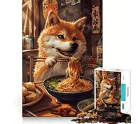 Puzzle difficile con Shiba Inu e ramen per adulti, 1000 pezzi, migliora la memoria, rilassa la mente, bordi netti, regalo elegante (38x52cm)