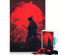 Puzzle difficile con silhouette di samurai per adulti, 1000 pezzi, gioco di logica e abilità per tutta la famiglia, taglio preciso, oggetto da collezione (38x52cm)