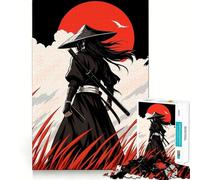 Puzzle difficile con silhouette di samurai per adulti, 1000 pezzi, gioco di logica e abilità per tutta la famiglia, taglio preciso, oggetto da collezione (38x26cm)