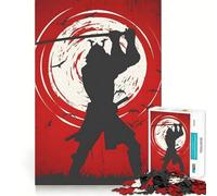 Puzzle difficile con silhouette di samurai per adulti, 1000 pezzi, stimola la memoria, favorisce la calma, taglio liscio, classico regalo (38x26cm)