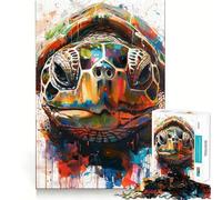 Puzzle difficile con tartaruga ad acquerello Splash per adulti, 1000 pezzi, stimola la memoria, calma e favorisce la fuga, bordi stretti, regalo speciale 38x26cm