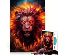 Puzzle difficile con testa di leone rosso per adulti, 1000 pezzi, rompicapo rilassante, arte da assemblare, regalo speciale (50x75cm)