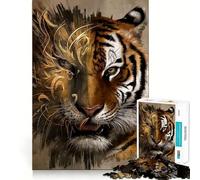 Puzzle difficile con tigre per adulti, 1000 pezzi, gioco intelligente, divertimento casual, taglio preciso, regalo artistico 50x75cm