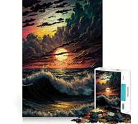 Puzzle difficile con tramonto sull'oceano per adulti, 1000 pezzi, stimola la memoria, gioco rilassante, taglio di alta qualità, regalo perfetto (38x52cm)