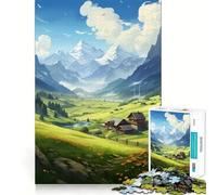 Puzzle difficile con vista sulle montagne per adulti, 1000 pezzi, gioco di logica stimolante, ideale per momenti di condivisione, bordi trasparenti, regalo perfetto (50x75cm)