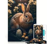 Puzzle difficile "Coniglio in giardino" per adulti, 1000 pezzi, migliora la memoria, rilassa la mente, bordi netti, elegante regalo (38x26cm)