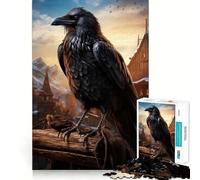 Puzzle difficile "Corvo al tramonto" per adulti, 1000 pezzi, rompicapo rilassante, arte da assemblare, regalo speciale (38x52cm)