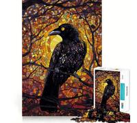 Puzzle difficile "Corvo in autunno" per adulti, 1000 pezzi, sfida mentale, svago rilassante, taglio preciso, regalo memorabile (38x26cm)