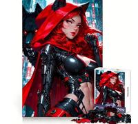 Puzzle difficile Cyberpunk di Cappuccetto Rosso per adulti, 1000 pezzi, gioco di logica e abilità, per tutta la famiglia, con intagli precisi, opera d'arte da collezione (50x75cm)