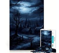 Puzzle difficile da 1000 pezzi a tema Halloween per adulti, con motivo spettrale, ideale per un gioco divertente e creativo, con tagli precisi e un design artistico 38x52cm