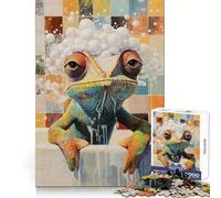 Puzzle difficile da 1000 pezzi "Camaleonte per il bagno" per adulti,stimola la memoria,ideale per il relax e il tempo libero,con bordi nitidi,perfetto come regalo di Natale (50x75cm)