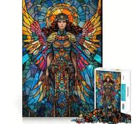 Puzzle difficile da 1000 pezzi con angelo in vetro colorato per adulti, giocattolo intelligente, divertente e spensierato, taglio preciso, regalo artistico 50x75cm