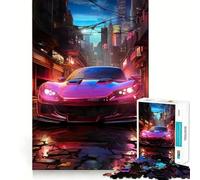 Puzzle difficile da 1000 pezzi con auto sportiva viola per adulti, gioco di logica semplice e divertente, taglio di precisione, regalo di Natale (38x52cm)