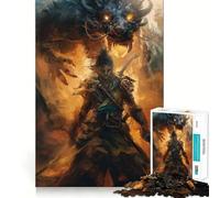 Puzzle difficile da 1000 pezzi con battaglia di fuoco tra draghi samurai per adulti, giocattolo stimolante per la mente, ideale per momenti di relax, con taglio di qualità (38x26cm)